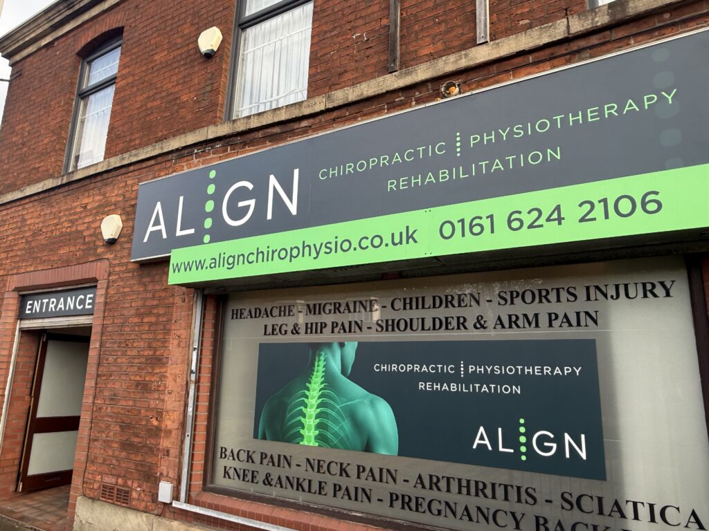 Exterior of Align Chiropractic clinic on Bury New Road in Whitefield